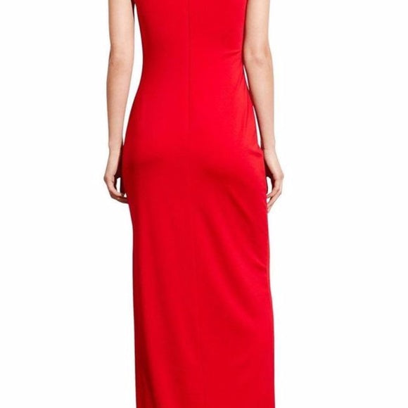 Lauren Ralph Lauren Red Jersey Off-the-shoulder Stretch Gown