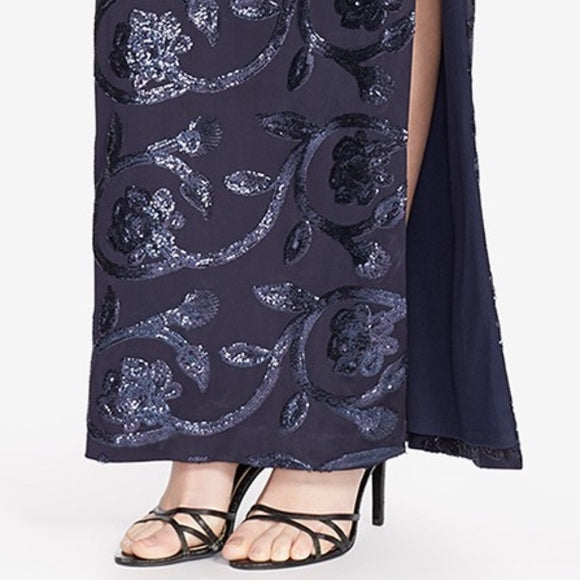 Lauren Ralph Lauren Sequined Floral-Print Gown